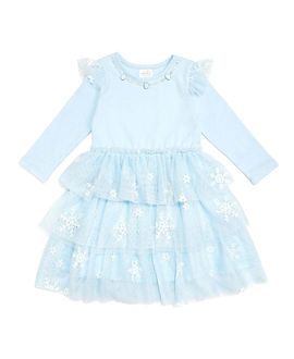 Sweet Wink Sweet Wink Girls' Glitter Snowflake Long Sleeve Tutu Dress