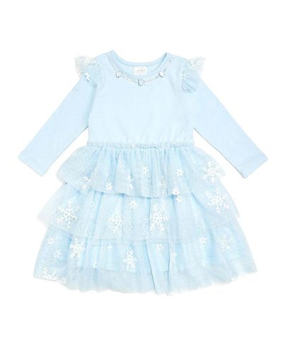Sweet Wink Sweet Wink Girls' Glitter Snowflake Long Sleeve Tutu Dress