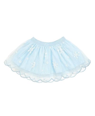 Sweet Wink Sweet Wink Girls' Glitter Snowflake Scalloped Tutu Skirt