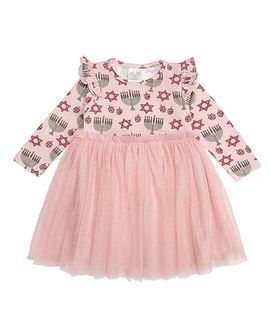 Sweet Wink Sweet Wink Girls' Hanukkah Long Sleeve Tutu Dress
