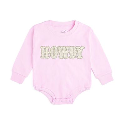 Sweet Wink Sweet Wink Girls' Howdy Patch Western Long Sleeve Romper
