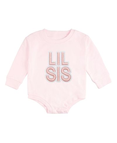 Sweet Wink Sweet Wink Girls' Lil Sis Embroidered Patch Long Sleeve Romper