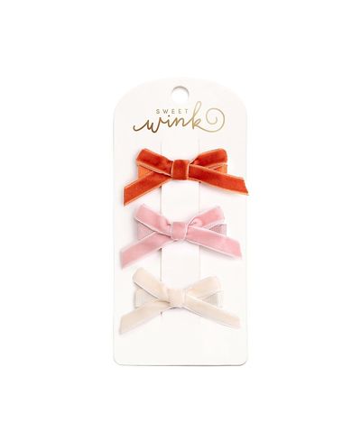 Sweet Wink Sweet Wink Girls' Mini Velvet Bow Clip Set