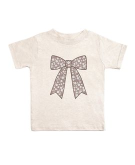 Sweet Wink Sweet Wink Girls' Mocha Floral Bow Patch Short Sleeve T-Shirt