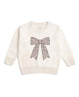 Sweet Wink Sweet Wink Girls' Mocha Floral Bow Patch Sweatshirt
