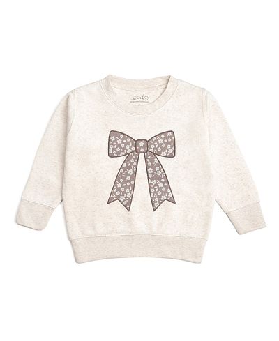Sweet Wink Sweet Wink Girls' Mocha Floral Bow Patch Sweatshirt