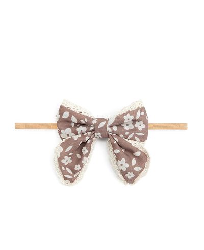 Sweet Wink Sweet Wink Girls' Mocha Floral Lace Bow Baby Headband