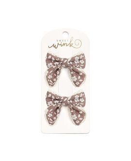 Sweet Wink Sweet Wink Girls' Mocha Floral Lace Bow Clip Set
