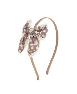 Sweet Wink Sweet Wink Girls' Mocha Floral Lace Bow Headband
