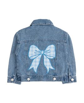 Sweet Wink Sweet Wink Girls' Plaid Bow Patch Denim Jacket