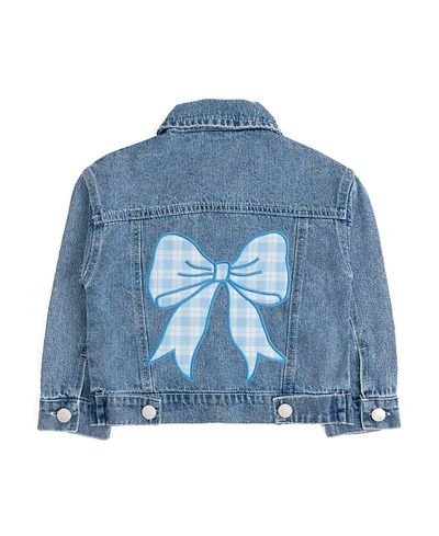 Sweet Wink Sweet Wink Girls' Plaid Bow Patch Denim Jacket