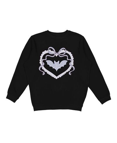 Sweet Wink Sweet Wink Girls' Rhinestone Bat Patch Halloween Sweatshirt