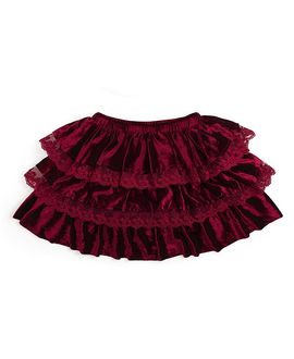 Sweet Wink Sweet Wink Girls' Ruby Red Velvet Tiered Christmas Skirt