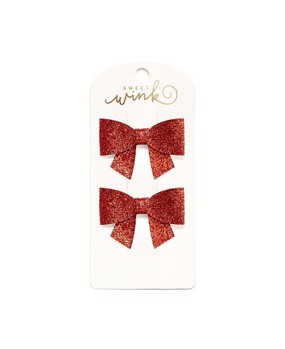 Sweet Wink Sweet Wink Girls' Ruby Sparkle Bow Clip Set