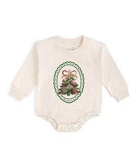 Sweet Wink Sweet Wink Girls' Sequin Christmas Tree Patch Long Sleeve Romper