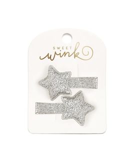 Sweet Wink Sweet Wink Girls' Silver Glitter Star Clip Set