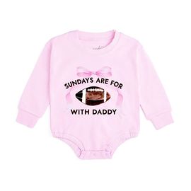 Sweet Wink Sweet Wink Girls' Sundays Are For Football Long Sleeve Romper