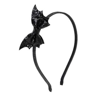 Sweet Wink Sweet Wink Glitter Bat Halloween Bow Headband