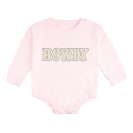 Sweet Wink Sweet Wink Howdy Patch Western Long Sleeve Romper