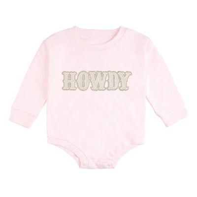 Sweet Wink Sweet Wink Howdy Patch Western Long Sleeve Romper