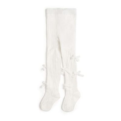Sweet Wink Sweet Wink Ivory Velvet Mini Bow Tights 