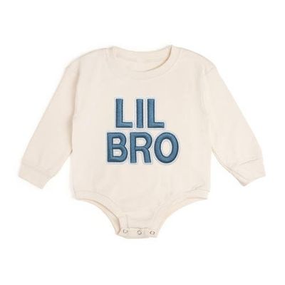 Sweet Wink Sweet Wink Lil Bro Embroidered Patch Long Sleeve Romper