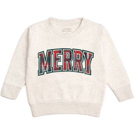 Sweet Wink Sweet Wink Merry Tartan Patch Christmas Sweatshirt (Toddler, Little Kid & Big Kid)