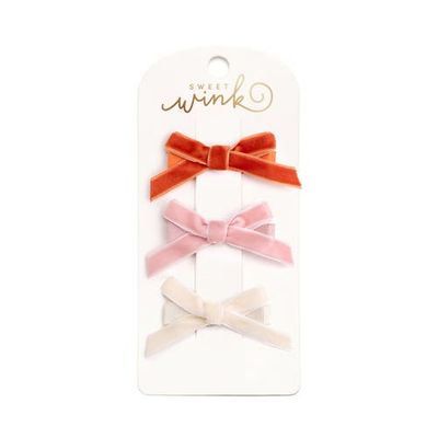 Sweet Wink Sweet Wink Mini Velvet Bow Clip Set