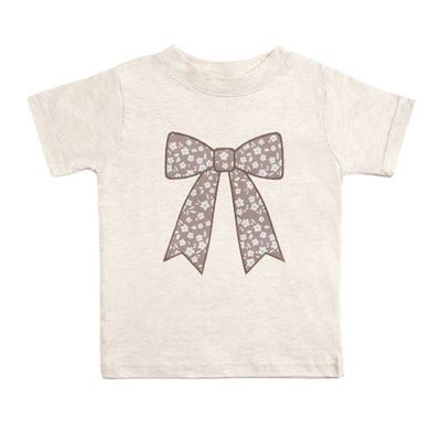 Sweet Wink Sweet Wink Mocha Floral Bow Patch Short Sleeve T-Shirt