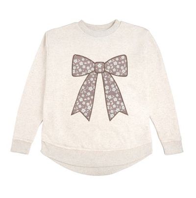 Sweet Wink Sweet Wink Mocha Floral Bow Patch Women's Sweatshirt