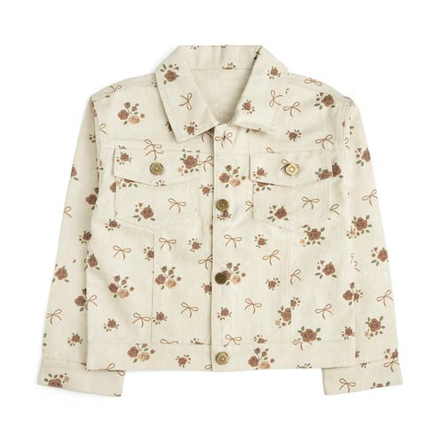 Sweet Wink Sweet Wink Mocha Floral Denim Jacket