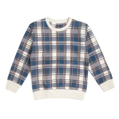 Sweet Wink Sweet Wink Navy Plaid Sweatshirt 