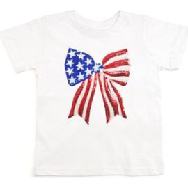 Sweet Wink Sweet Wink Patriotic Sequin Bow Patch Short Sleeve T-Shirt