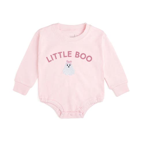 Sweet Wink Sweet Wink Pink Little Boo Patch Halloween Long Sleeve Romper