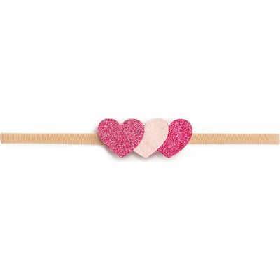 Sweet Wink Sweet Wink Pink Sparkle Hearts Baby Headband 