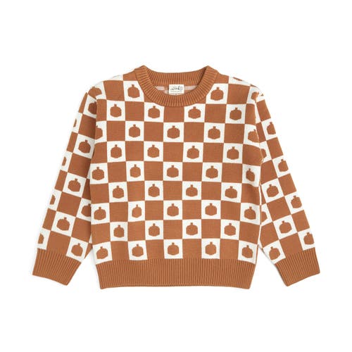 Sweet Wink Sweet Wink Pumpkin Checkers Sweater