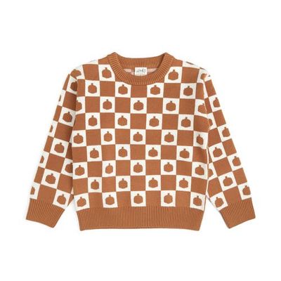 Sweet Wink Sweet Wink Pumpkin Checkers Sweater