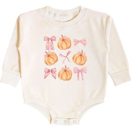Sweet Wink Sweet Wink Pumpkin Long Sleeve Romper