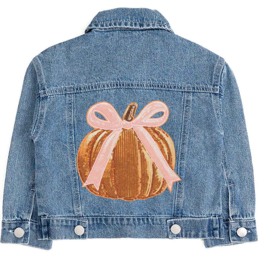 Sweet Wink Sweet Wink Pumpkin Sequin Patch Denim Jacket 