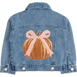 Sweet Wink Sweet Wink Pumpkin Sequin Patch Denim Jacket 