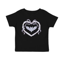 Sweet Wink Sweet Wink Rhinestone Bat Patch Halloween Short Sleeve T-Shirt