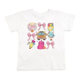 Sweet Wink Sweet Wink School Doodle Bow Grid Short Sleeve T-Shirt