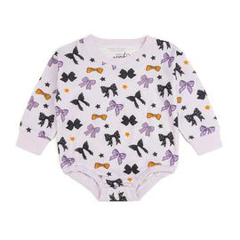 Sweet Wink Sweet Wink Spooky Bows Halloween Long Sleeve Romper
