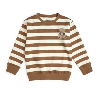 Sweet Wink Sweet Wink Teddy Bear Patch Striped Sweatshirt