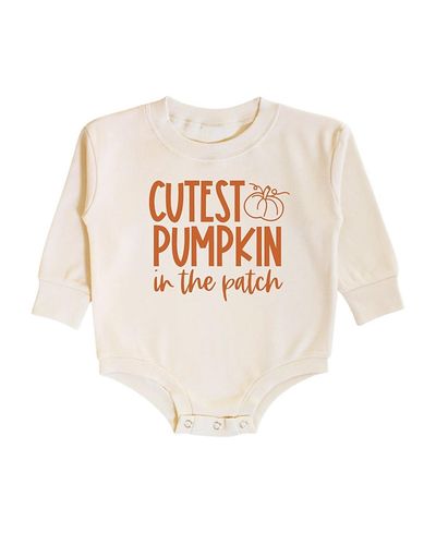 Sweet Wink Sweet Wink Unisex Cutest Pumpkin In The Patch Long Sleeve Romper