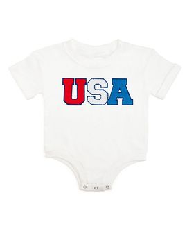 Sweet Wink Sweet Wink Unisex Usa Patch Short Sleeve Romper