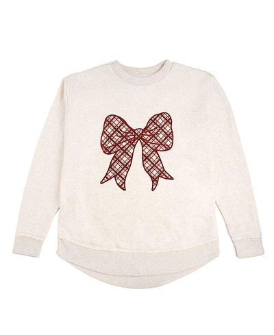 Sweet Wink Sweet Wink Women's Christmas Plaid Bow Patch Sweatshirt