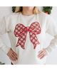 Sweet Wink Sweet Wink Women's Christmas Plaid Bow Patch Sweatshirt - 3