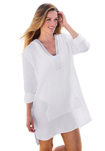 Swim 365 Swim 365 Embroidered Cotton Gauze Cover Up