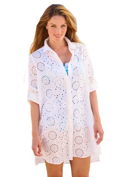 Swim 365 Swim 365 Eyelet Cover Up Shirt